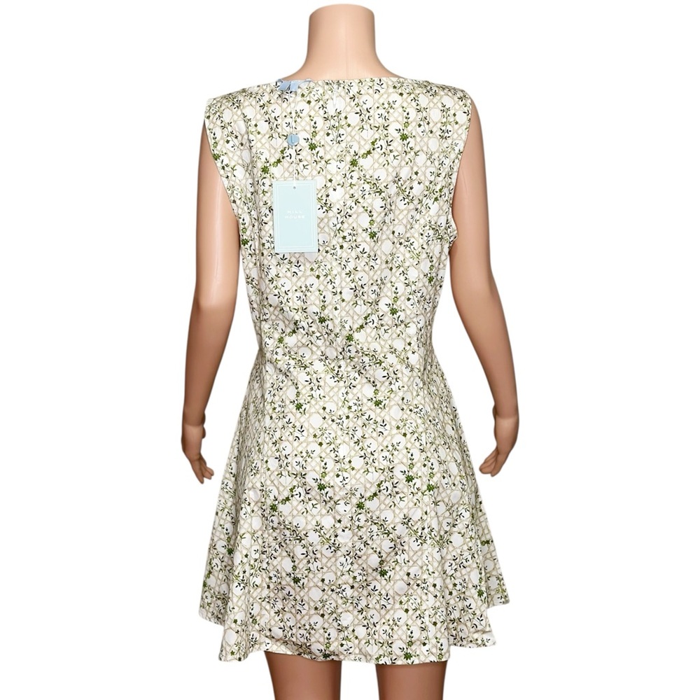 Hill House White and Sage Floral Mini Dress - Picture 9 of 12